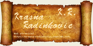 Krasna Radinković vizit kartica